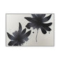 Framed Black Floral Matte Canvas Wall Art — Monochrome Botanical Print