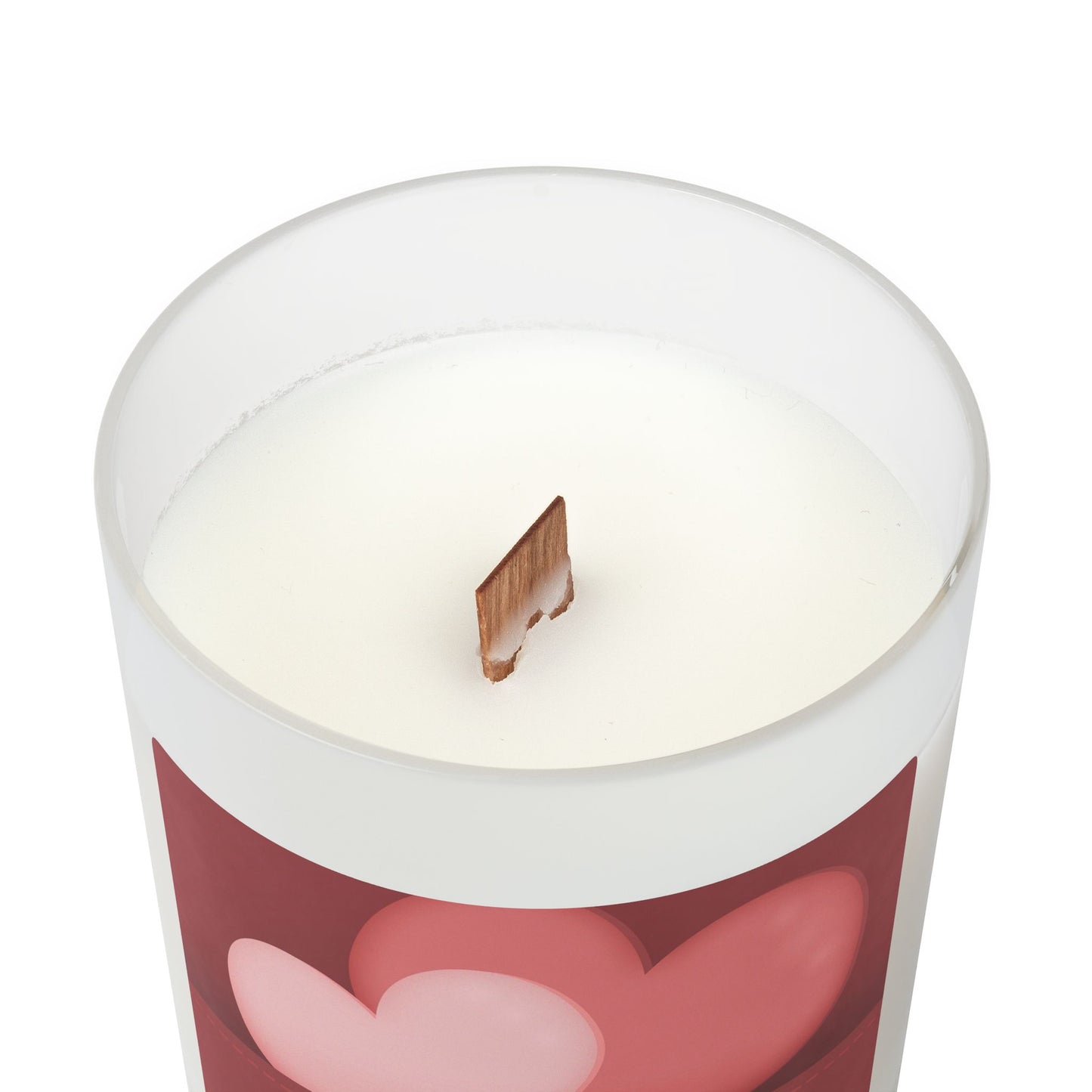 Valentine's Day Frosted Glass Candle — "Happy Valentine's Day" Heart Design, 11oz
