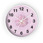 Pink Floral Wall Clock — Romantic Rose Decorative Clock for Bedroom, Nursery, or Gift
