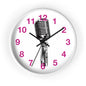 Red Numbers Optical Stripe Wall Clock | Black White Vertical Lines
