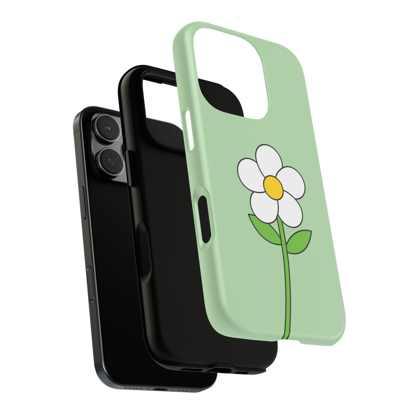Floral Phone Case - Tough Cases for Nature Lovers, Cute Green Flower Design, iPhone Cover, Gift for Her, Spring Accessories