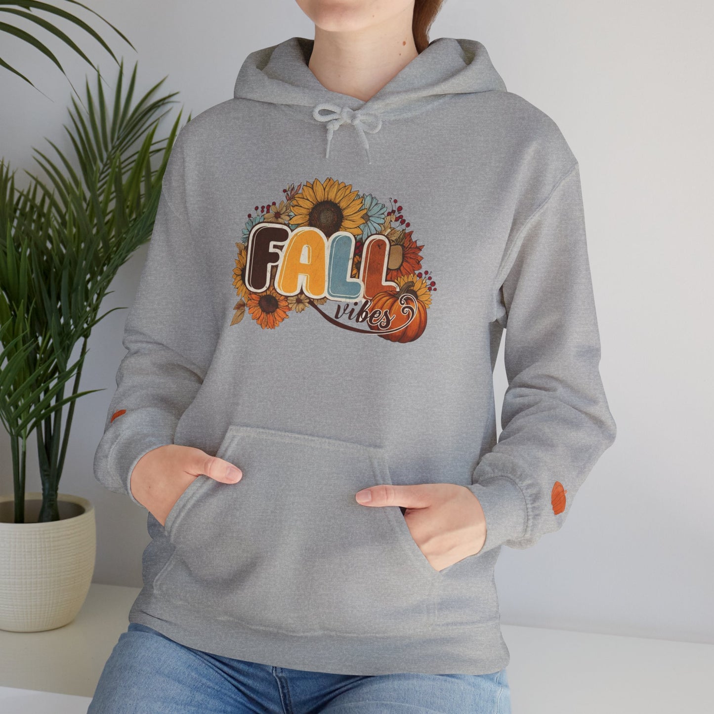 Cozy Fall Vibes Hoodie, Unisex Sweatshirt for Autumn, Pumpkin Design, Perfect for Thanksgiving, Gift for Friends, Seasonal Wear