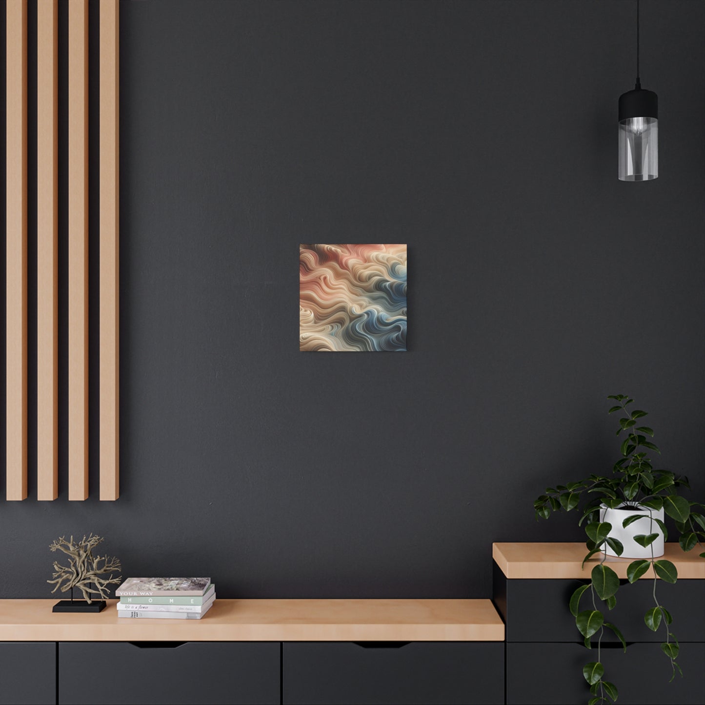 Abstract Swirl Matte Canvas Wall Art — Fluid Earth Tones, Stretched 1.25"