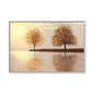 Framed Matte Canvas Wall Art — Golden Autumn Trees Reflection