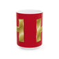 Gold Cross Ceramic Mug - 11oz & 15oz, Religious Gift, Coffee Cup, Unique Tea Mug, Faith-Inspired Drinkware