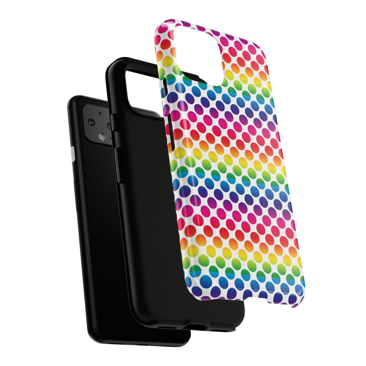 Rainbow Dot Phone Case, Colorful Phone Cover, Fun Phone Accessory, Gift for Friends, Trendy Mobile Case