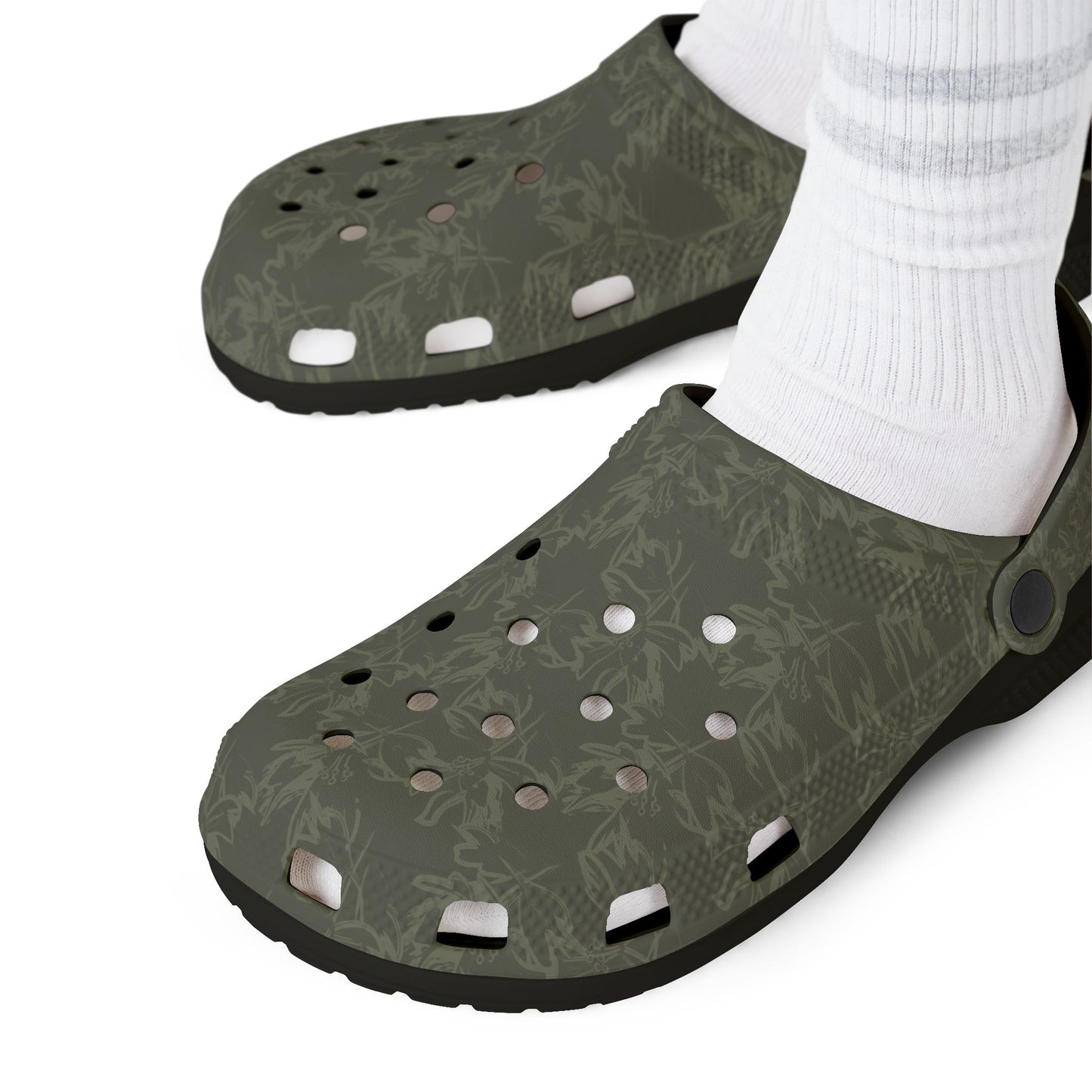 Olive Camouflage EVA Foam Clogs – Lightweight Garden & Casual Slip-On Shoes