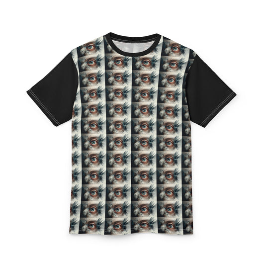 Artistic Eye Pattern Tee, Unisex Cut & Sew Shirty