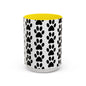 Paw Print Accent Coffee Mug - Dog Lover Gift, Black and White Pet Mug, Cute Animal Decor, Personalized Pet Owner Present, Coffee Tea Cup