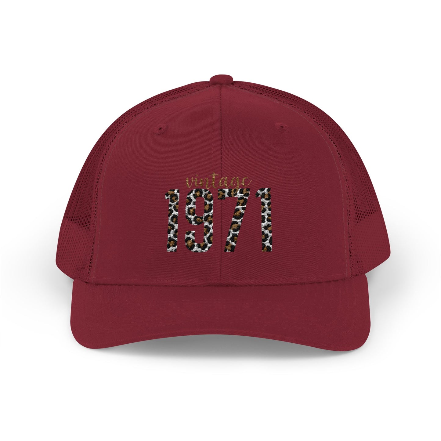 1971 Leopard Print Snapback Trucker Cap — Vintage Born in 1971 Birthday Gift