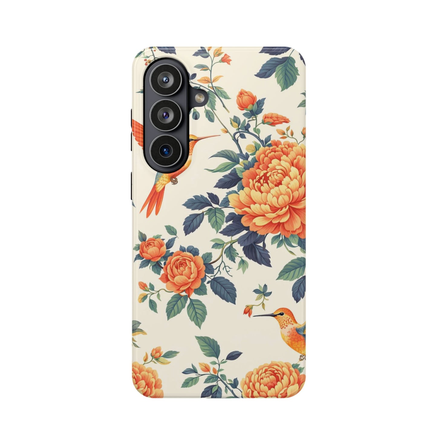 Floral Hummingbird Magnetic Phone Case — Impact-Resistant Protective Cover