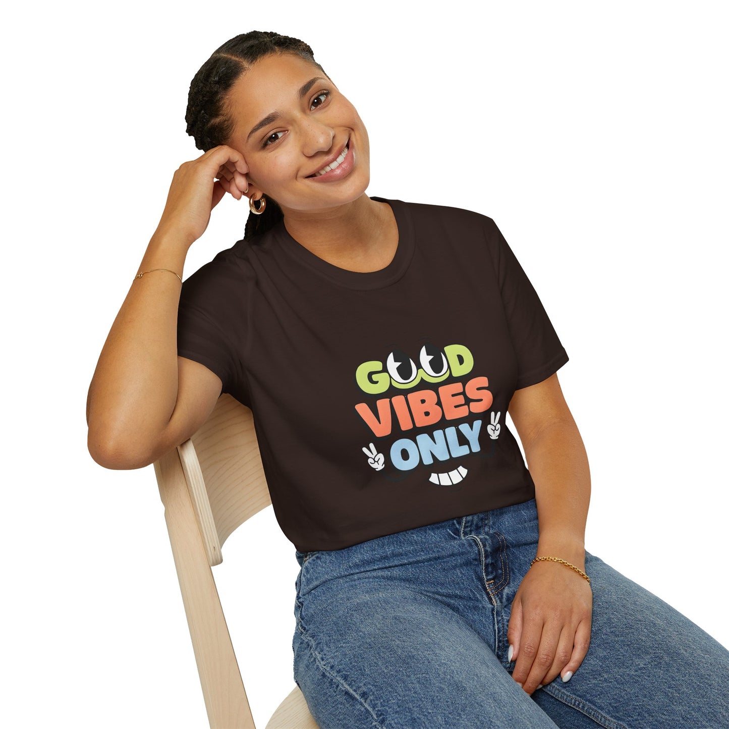 Good Vibes Only T-Shirt — Retro Smiley Graphic Tee