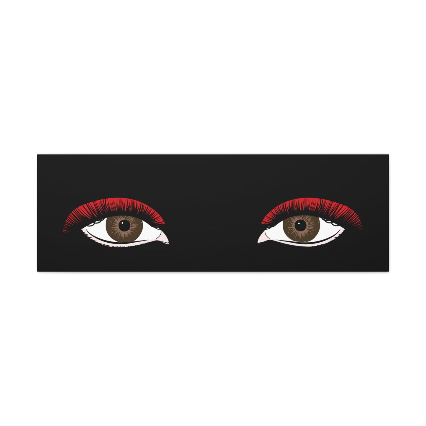 Red Lashes Wall Art Canvas — Glam Eyes Makeup Decor