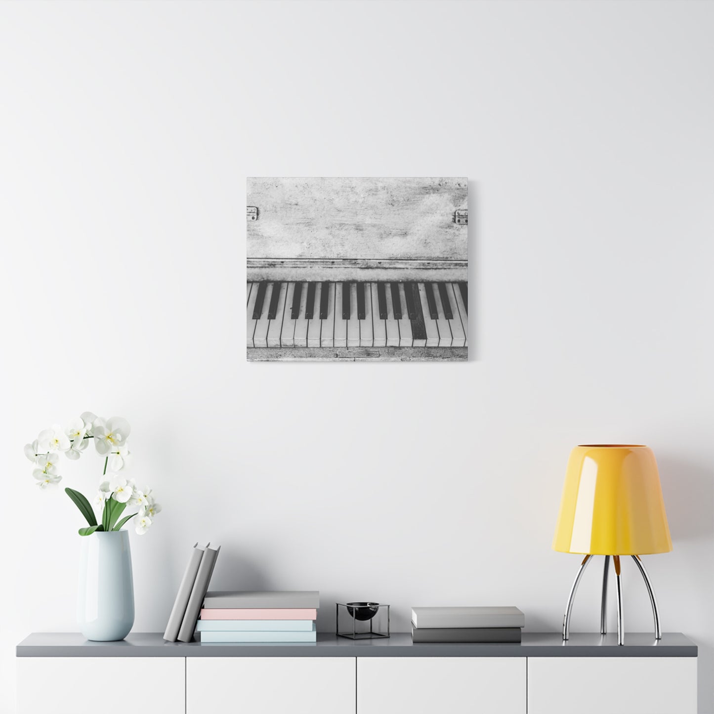 Vintage Piano Keys Matte Canvas Print