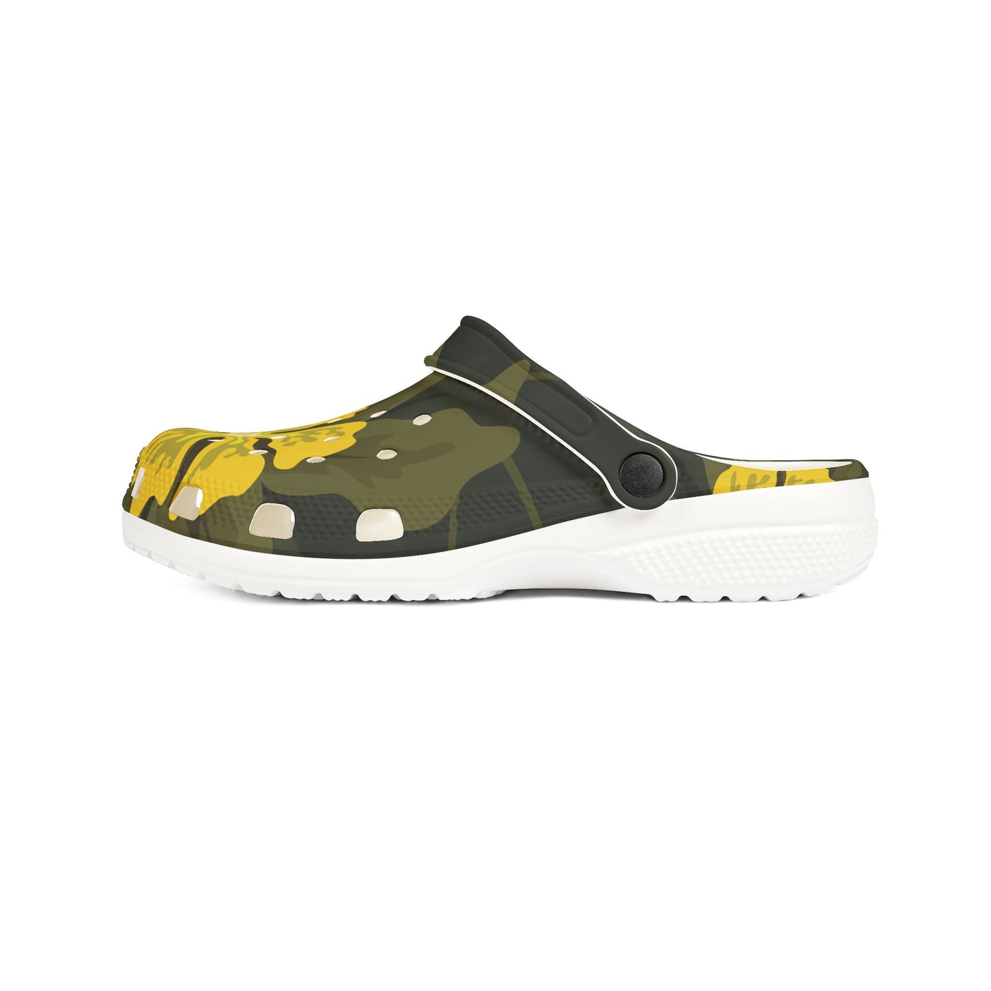 Yellow Floral Camo Clogs — EVA Foam Garden Shoes