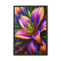 Vibrant Neon Floral Matte Canvas Print — Framed Wall Art