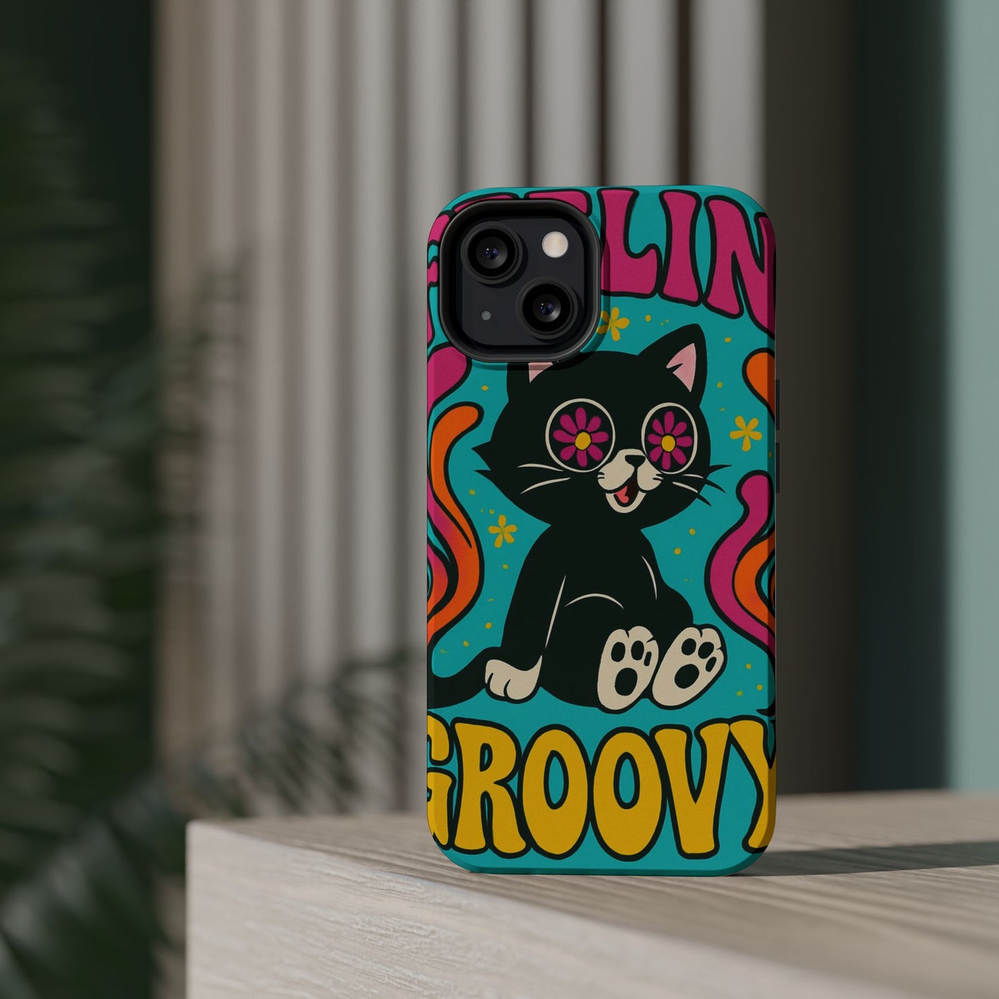 Groovy Cat Magnetic Impact-Resistant Phone Case