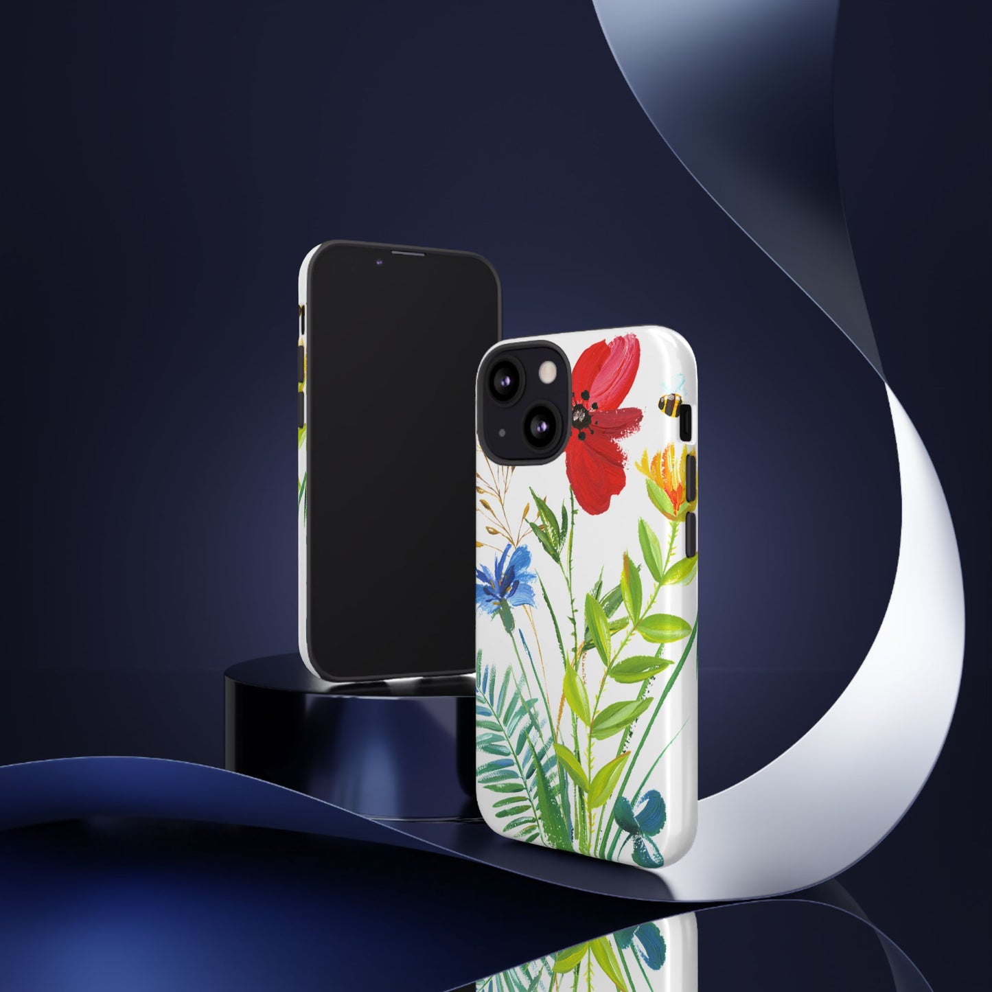 Floral Watercolor Tough Phone Case — Wildflower Bouquet Protective Cover