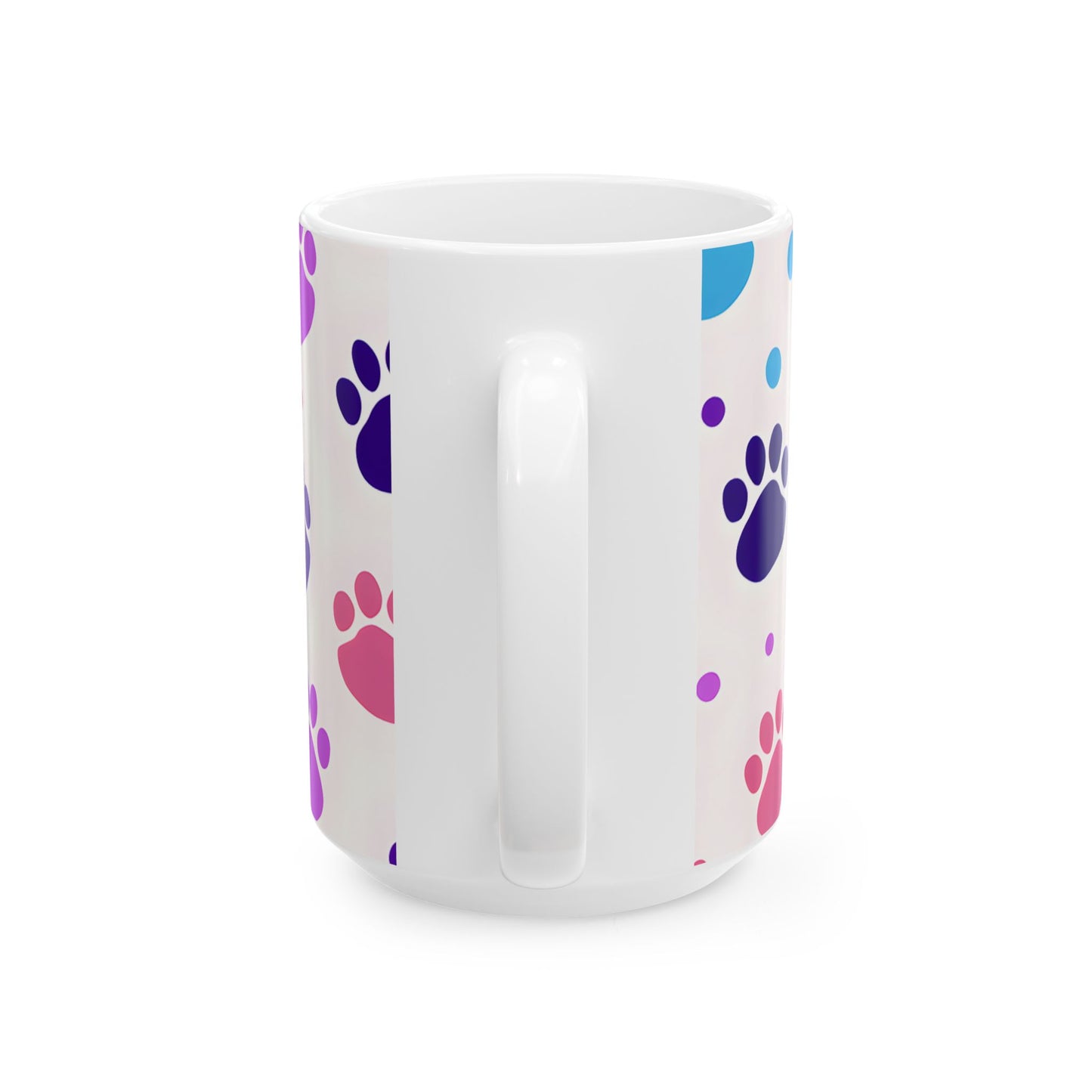 Colorful Paw Print Ceramic Mug — Cute Pet Lover Coffee Cup (11oz/15oz)