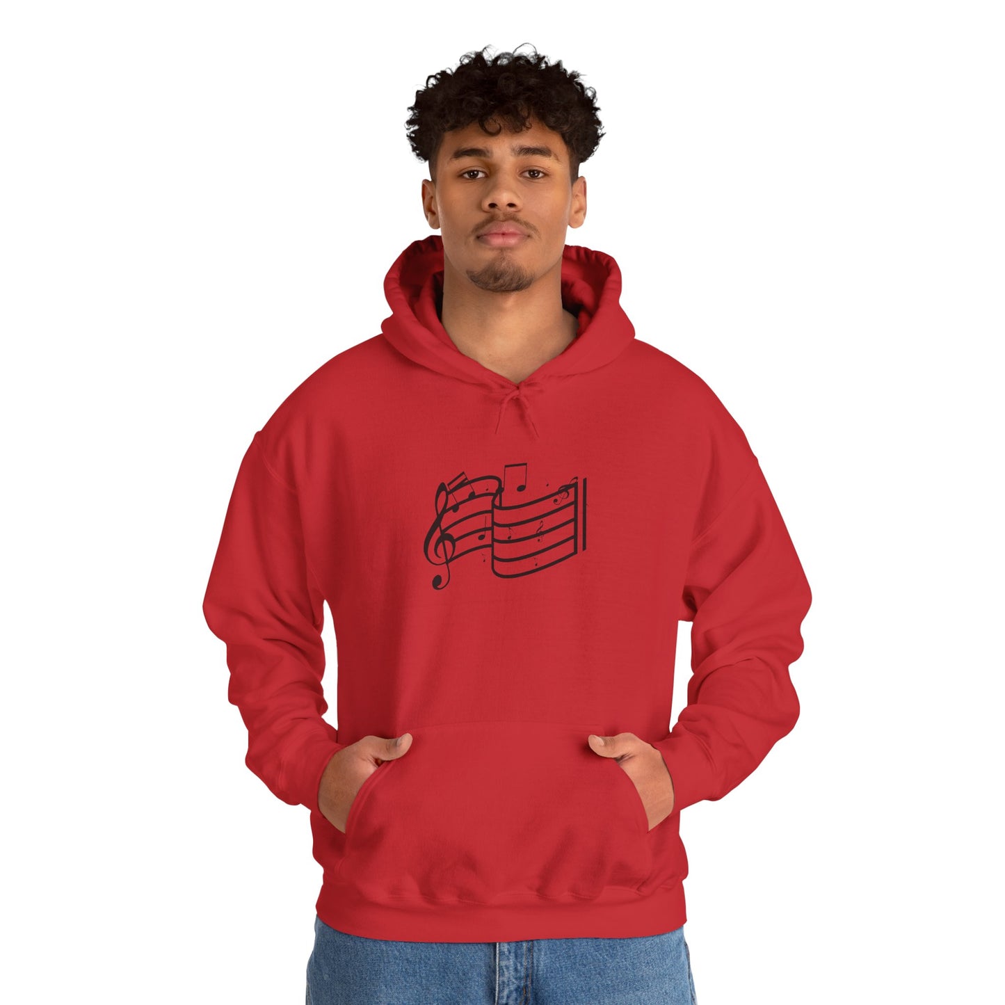 Music Notes Hoodie — Minimal Sheet Music Design