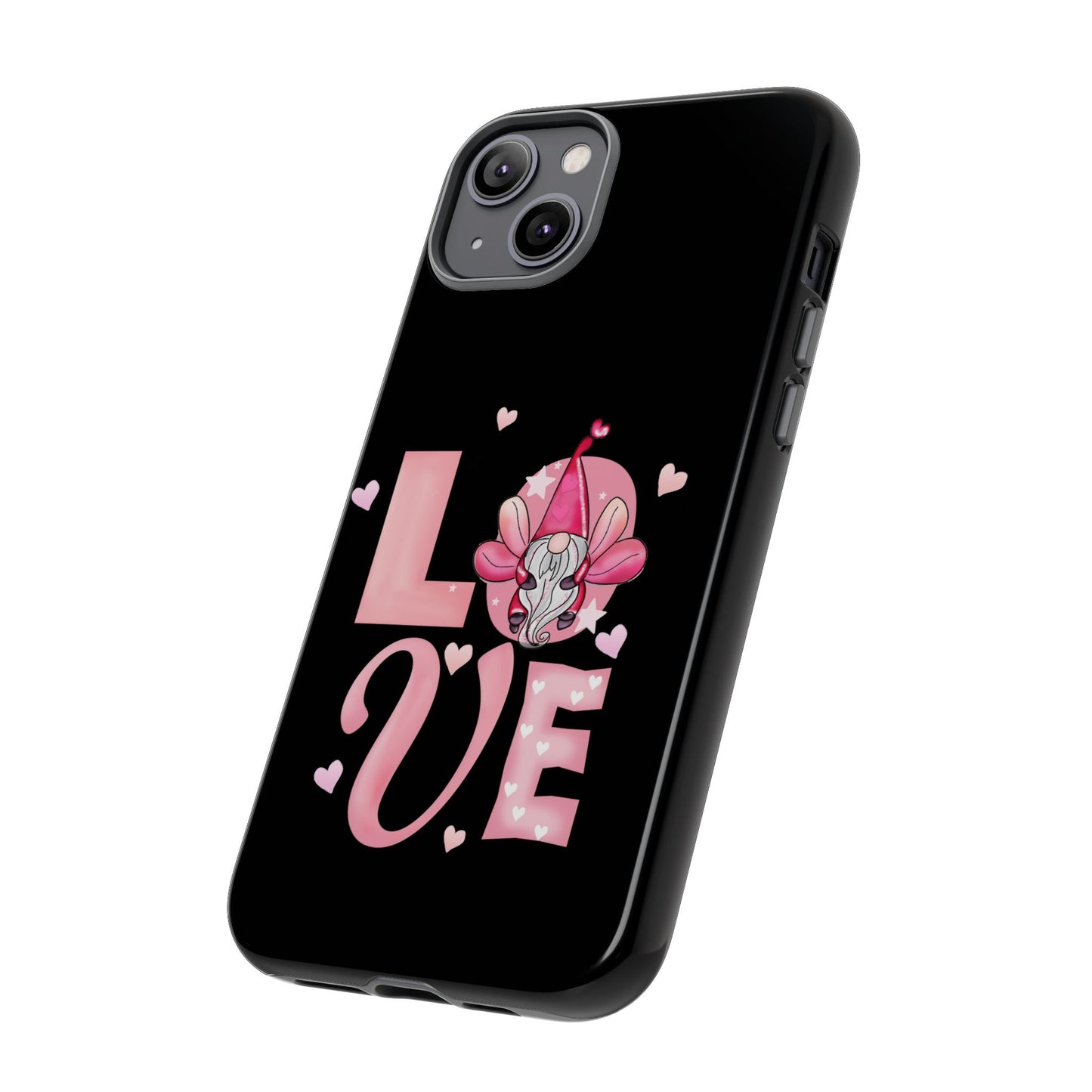 Love Gnome Phone Case — Cute Pink Heart Valentines Protective Case