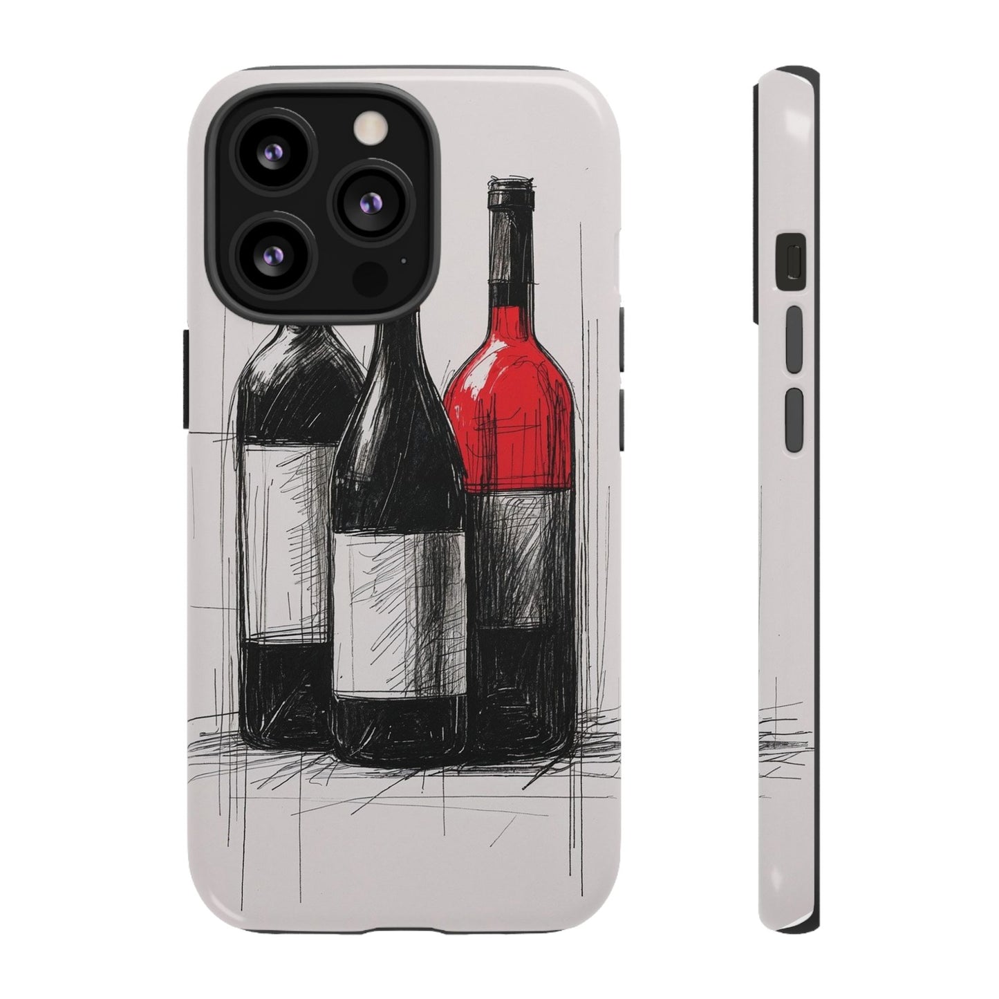 Wine Lover's Phone Case, Tough Phone Cover, Artistic Wine Design, Gift for Wine Enthusiasts, Customizable Case, Unique Wine Art
