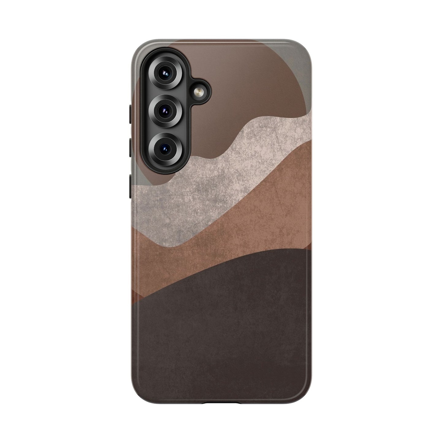 Abstract Earthtone Phone Case — Brown Layered Rugged Tough Case