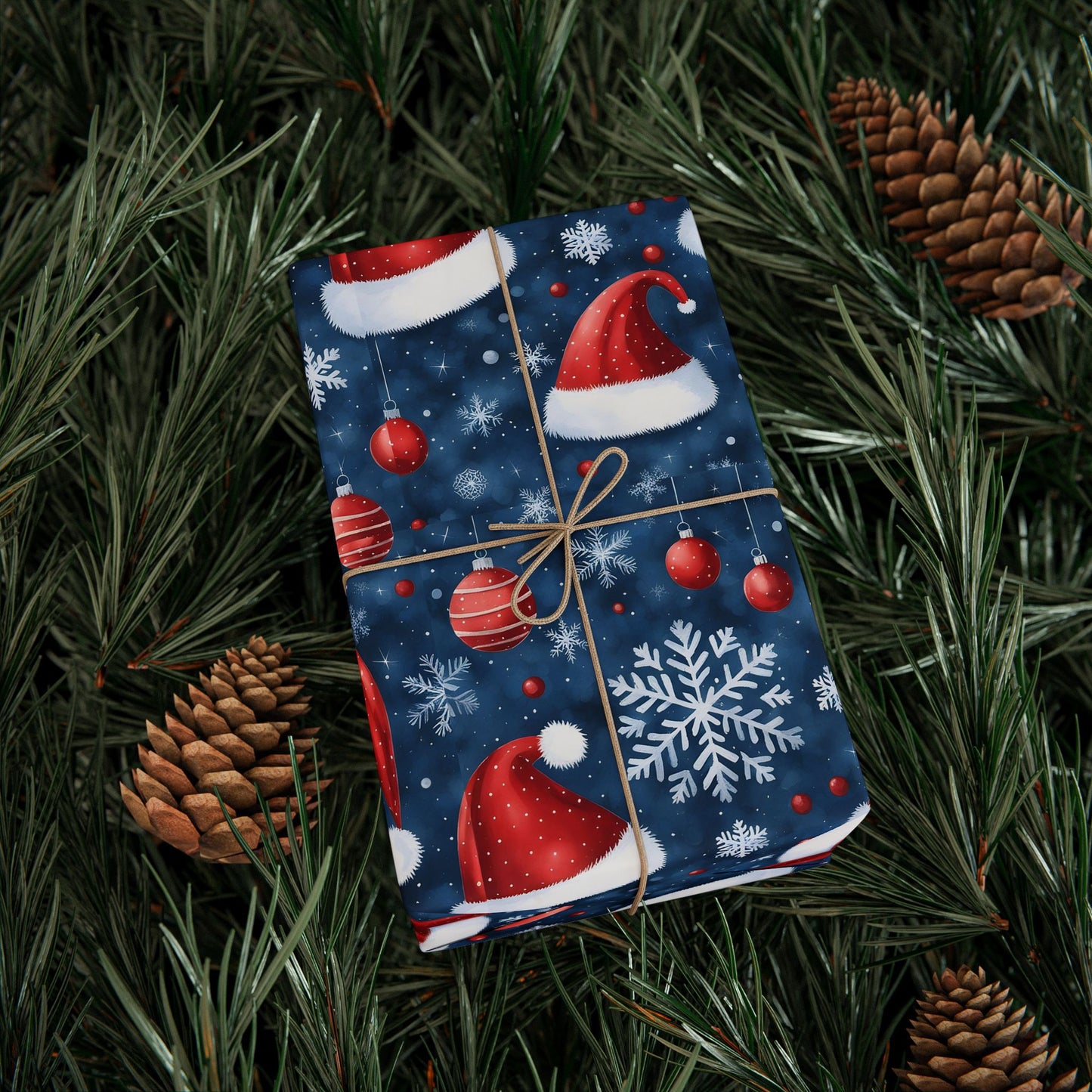 Holiday Snowman Wrapping Paper Roll — Festive Blue & Red Christmas Gift Wrap