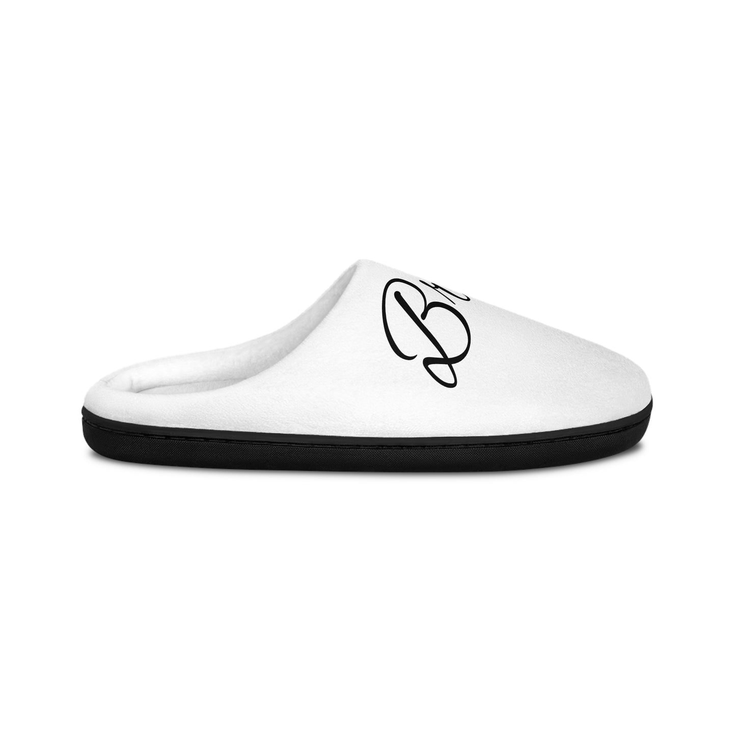 Cozy Women's Indoor Slippers with Elegant Script Design