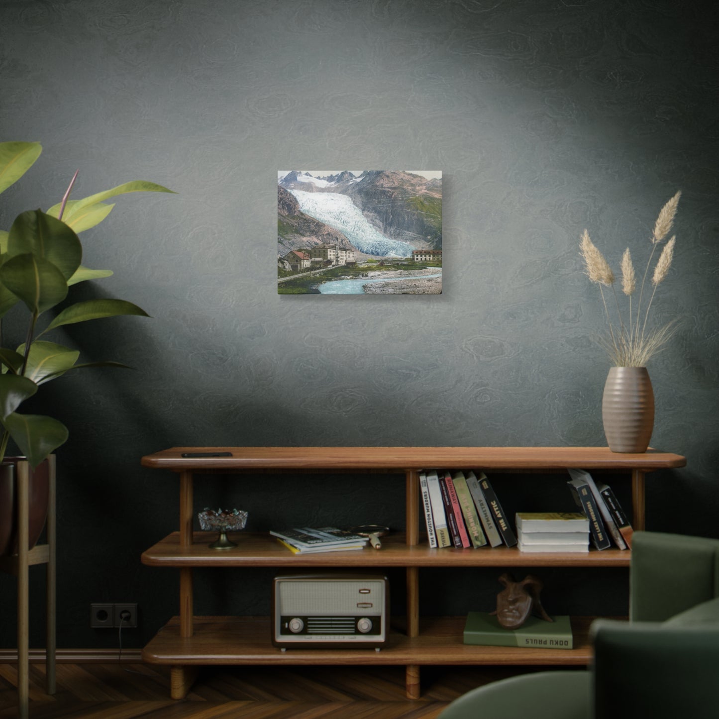 Glacier Village Matte Canvas Print