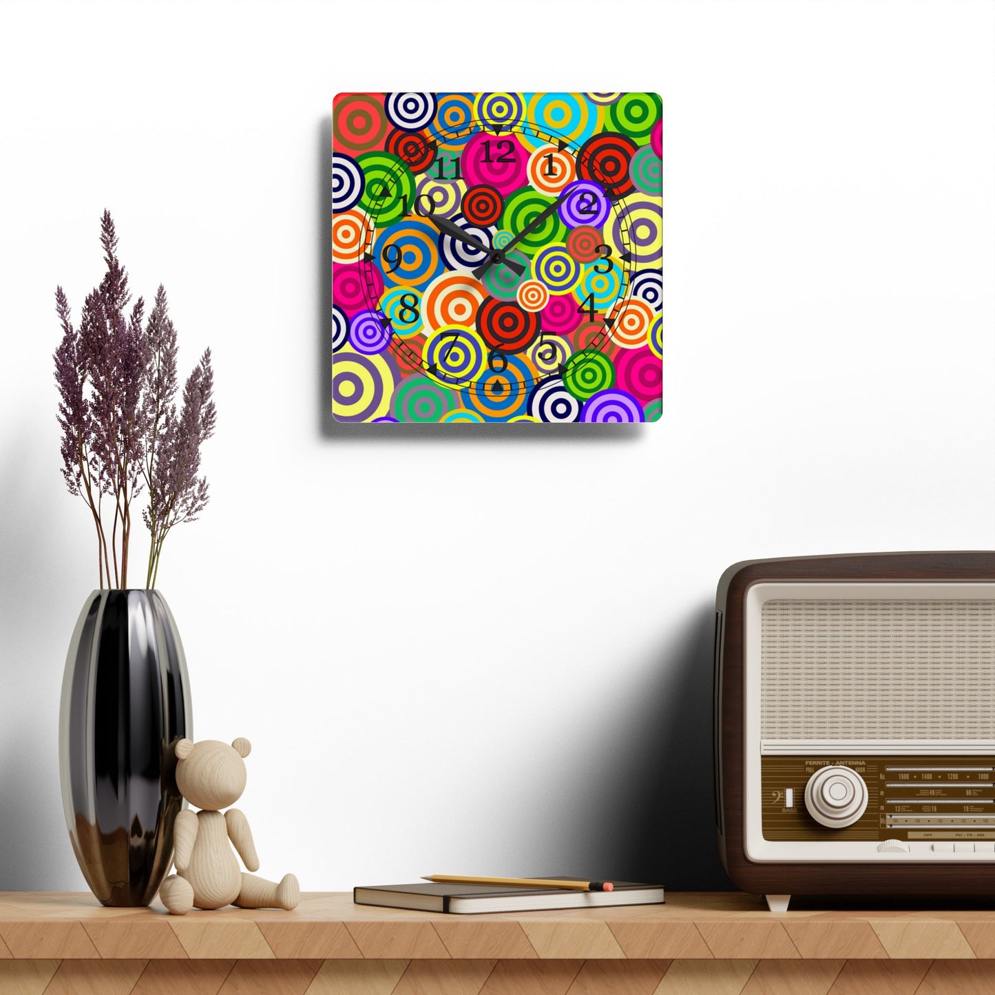 Colorful Retro Acrylic Wall Clock