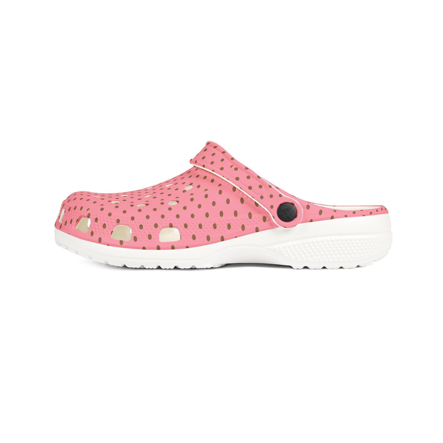Pink Polka Dot EVA Foam Clogs — Lightweight Slip-On Garden Shoes
