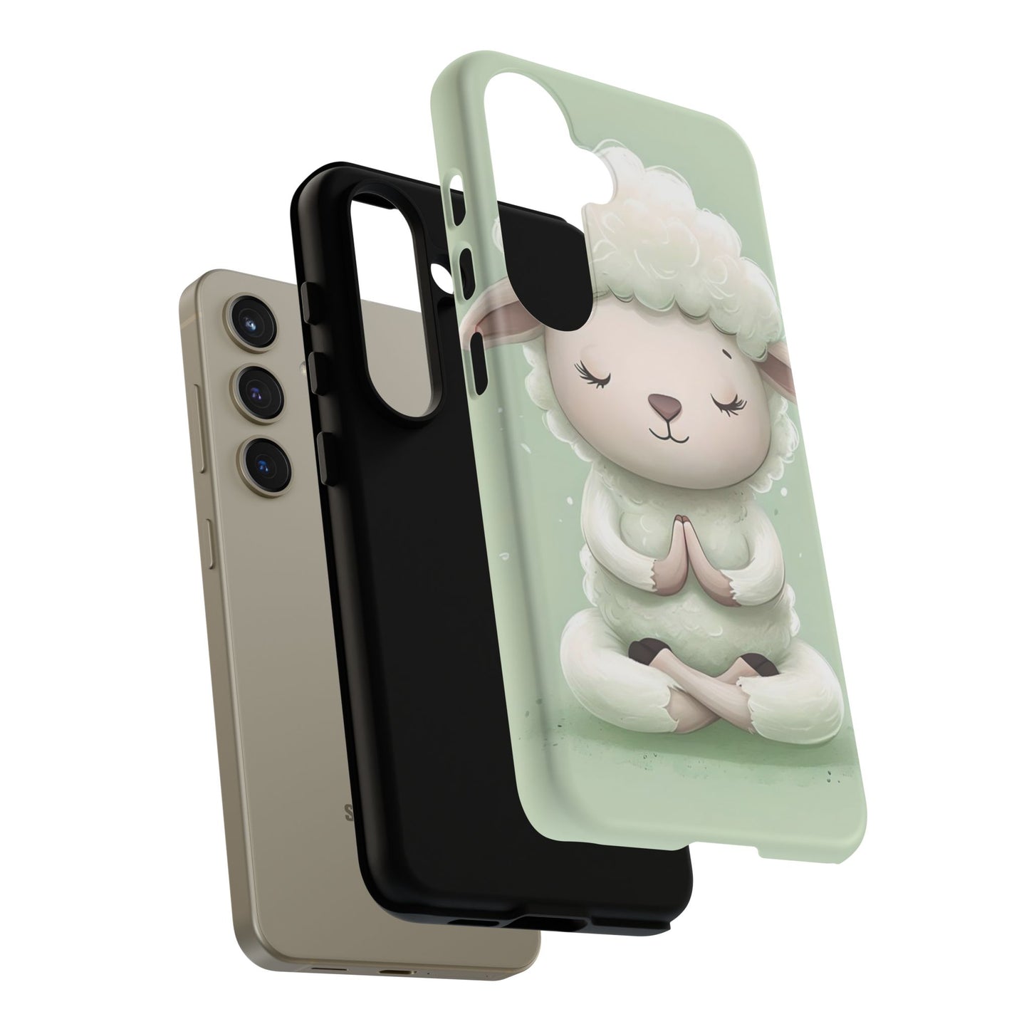 Meditating Lamb Phone Case — Cute Pastel Protective iPhone Cover