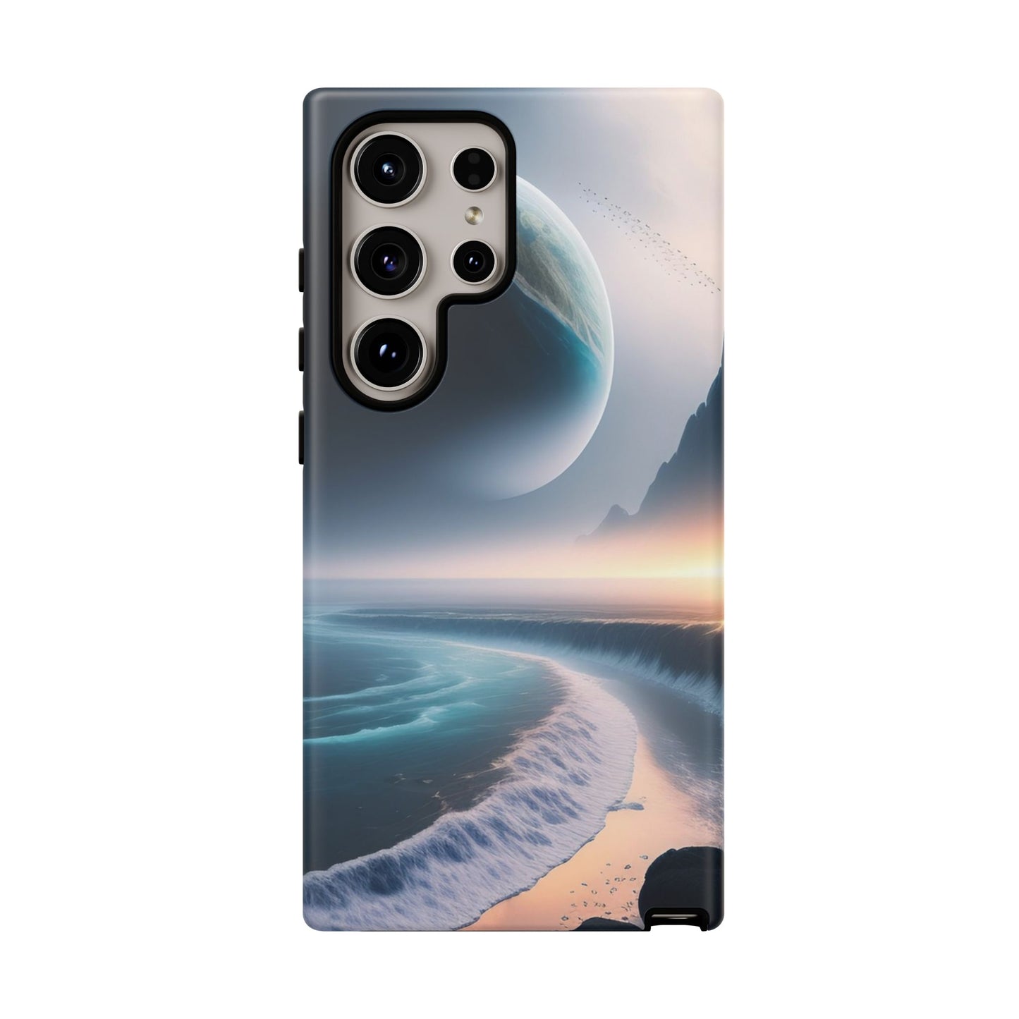 Galaxy Ocean Phone Case — Surreal Planet Beach Tough Case