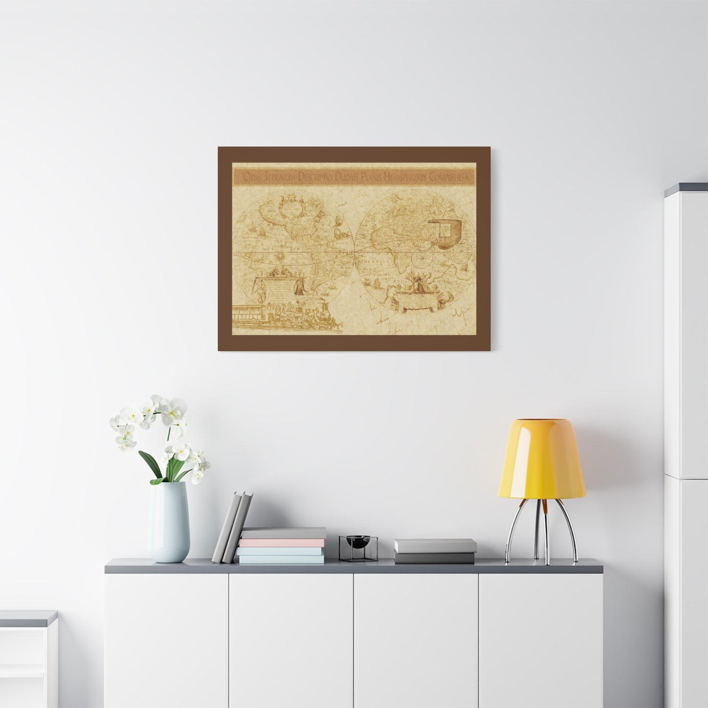Vintage World Map Canvas Print — Matte Stretched Wall Art