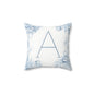 Monogram Pillow - Blue Floral Letter 'A' Square Throw Pillow