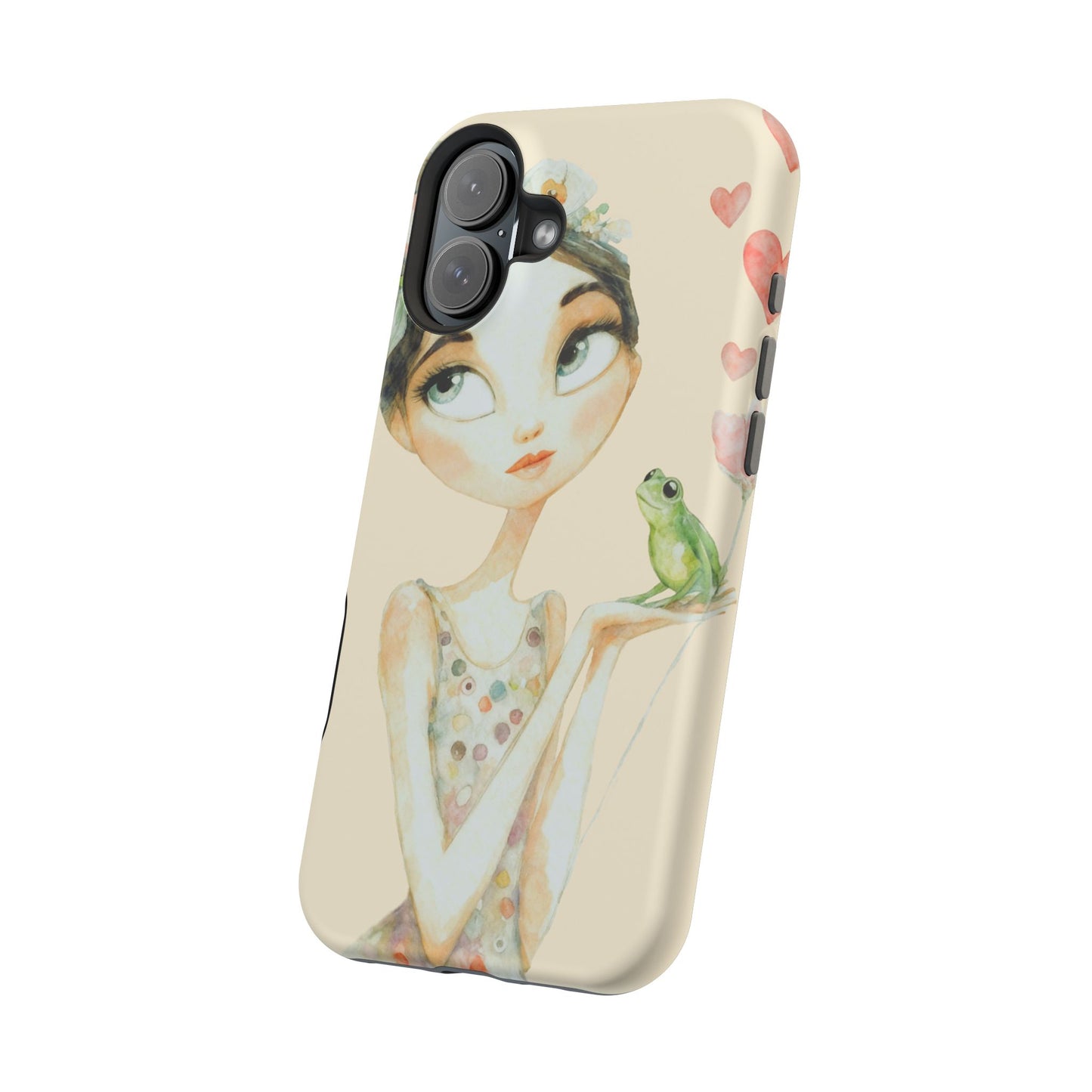 Whimsical Girl with Frog Magnetic Impact Phone Case