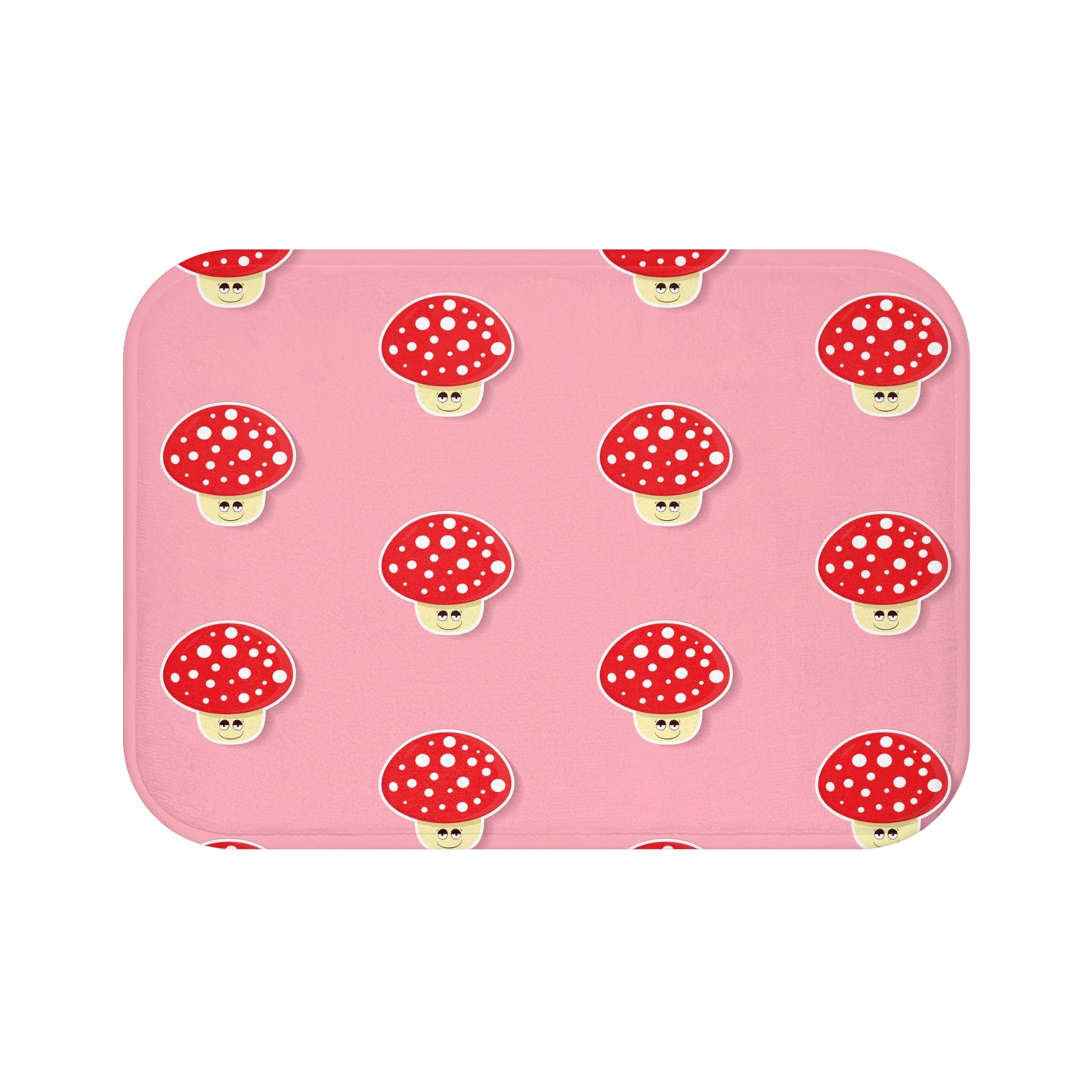 Cute Mushroom Bath Mat, Pink Bathroom Decor, Fun Rug for Kids, Charming Home Accessory, Gift for Nature Lovers, Playful Bathroom Mat