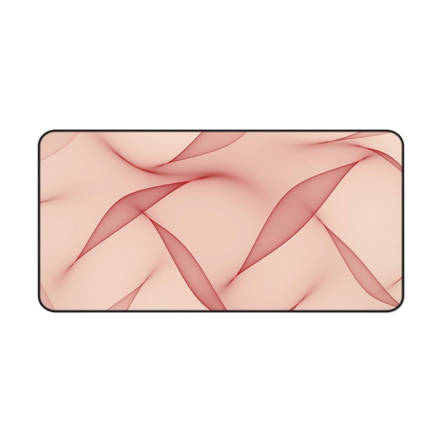 Blush Wave Desk Mat — Elegant Pink Abstract Mouse Pad for Office & Home