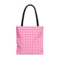 Cute Pink Gingham Tote Bag - Reusable Shopping Bag, Beach Tote