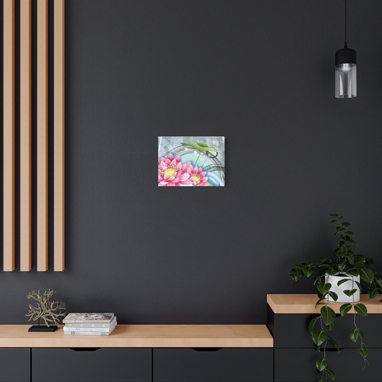 Lotus Blossom Matte Canvas Wall Art — Stretched 1.25" Decorative Print