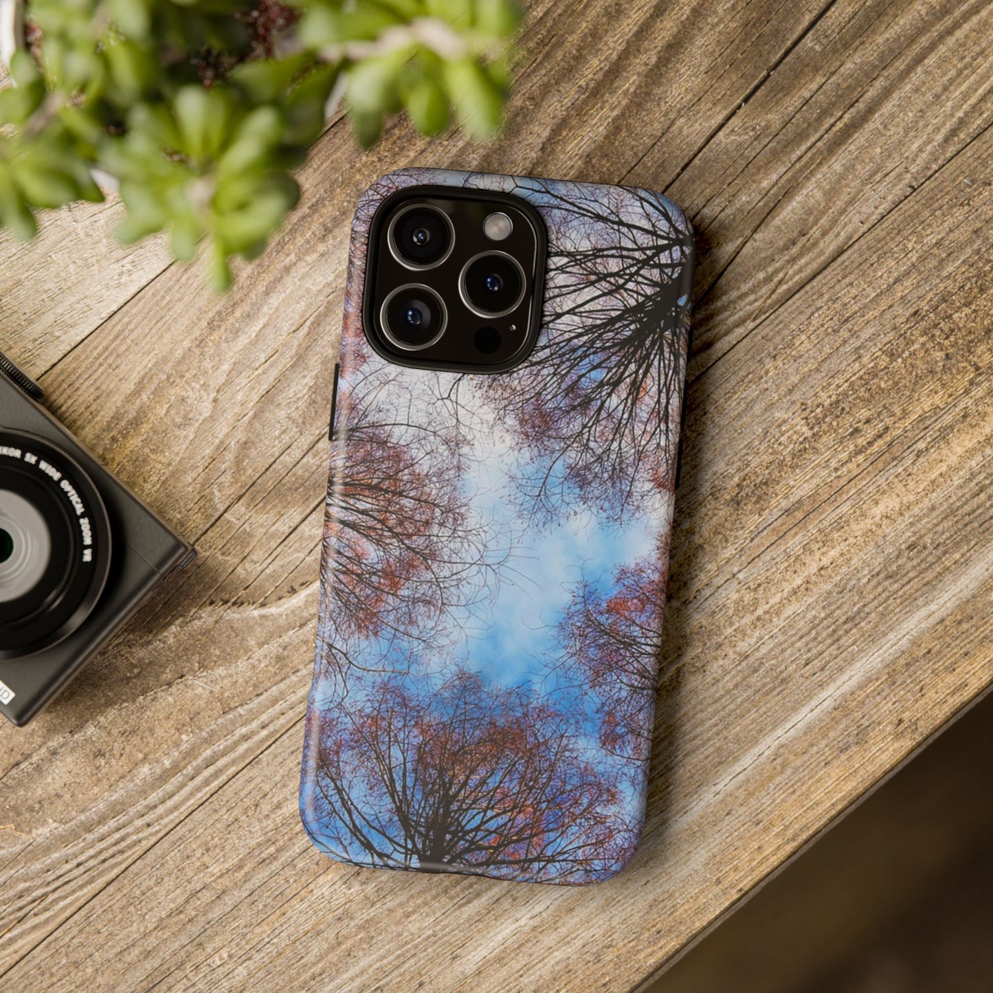 Skyward Trees Phone Case — Nature Forest Canopy Protective Tough Case