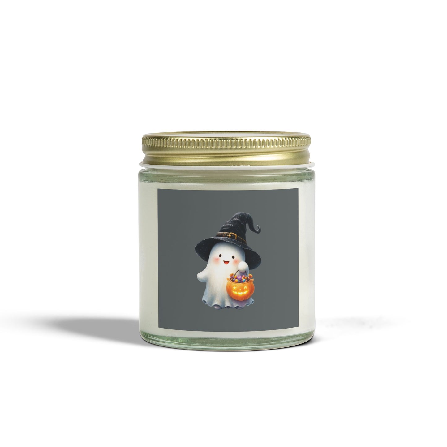 Halloween Scented Candle, Ghost Design, Eco-Friendly Coconut Apricot Wax, 4oz 9oz Pumpkin Spice, Autumn Decor, Gift Idea