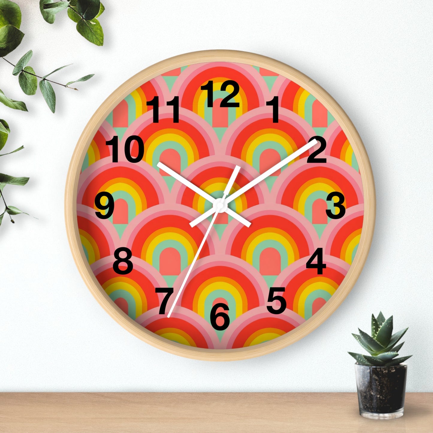 Vibrant rainbow  Wall Clock