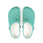 Aqua Tile Pattern EVA Clogs — Lightweight Casual Slip-On Shoes