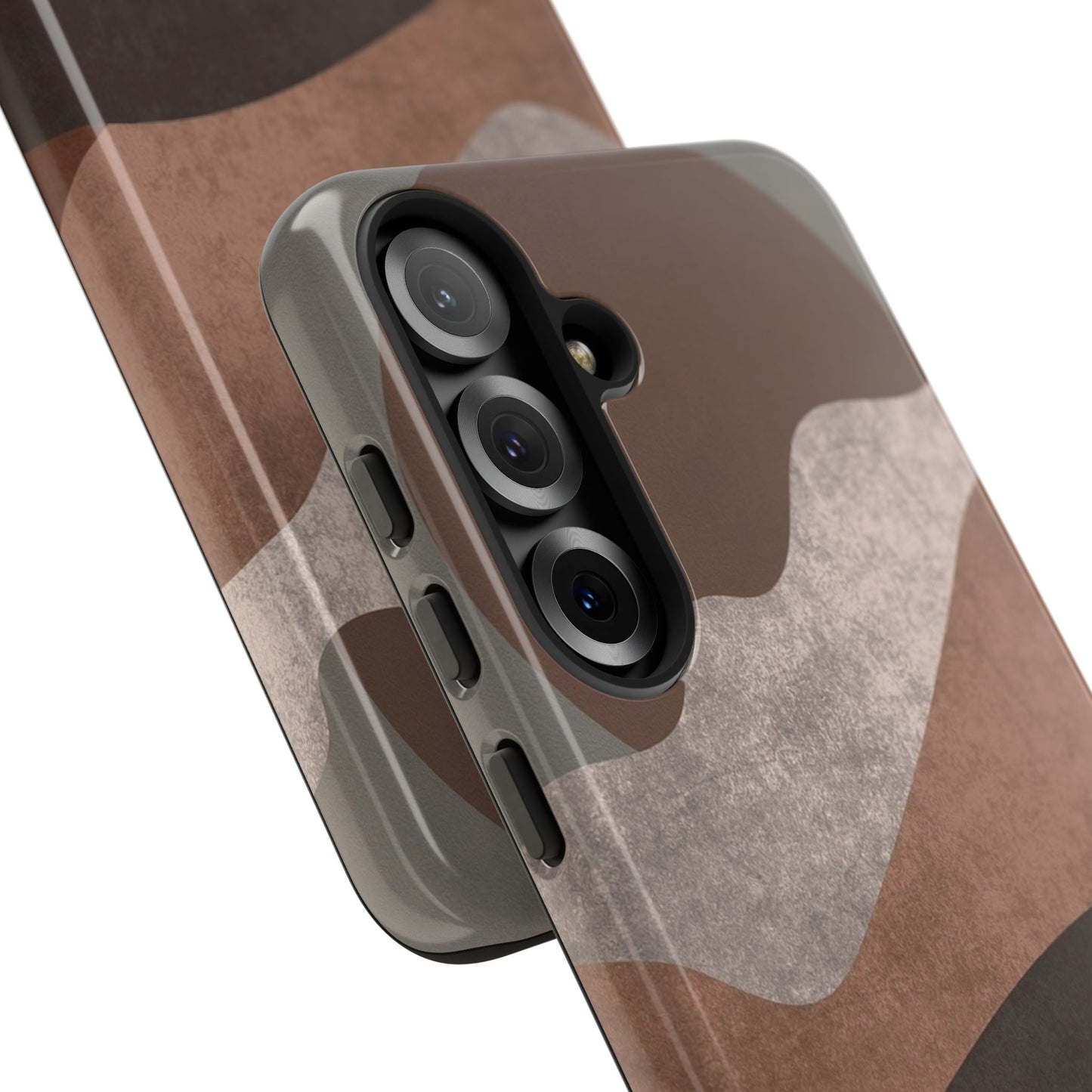 Abstract Earthtone Phone Case — Brown Layered Rugged Tough Case