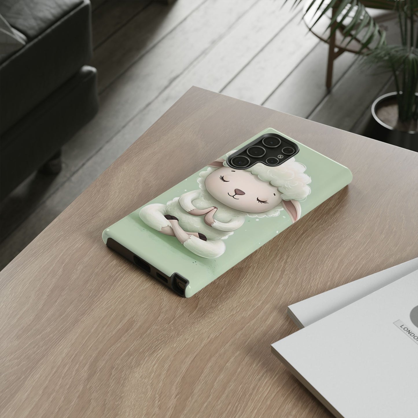Meditating Lamb Phone Case — Cute Pastel Protective iPhone Cover