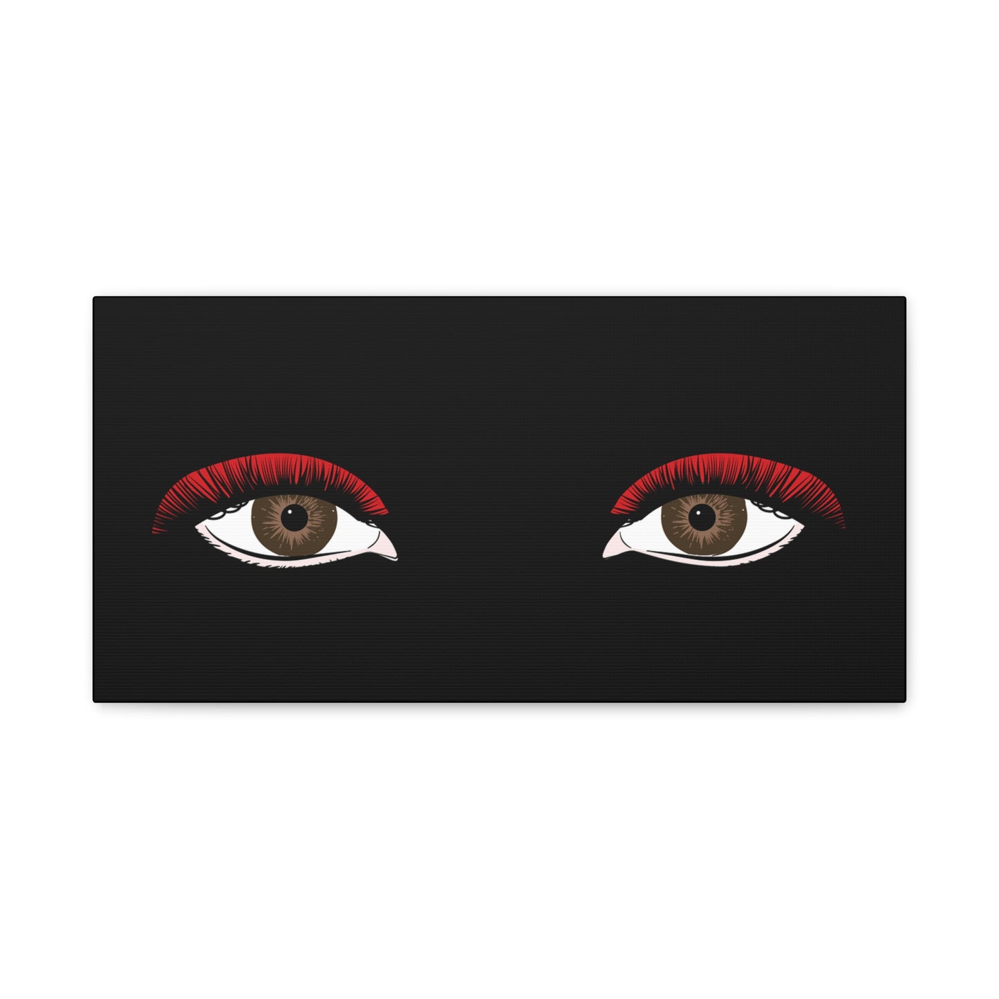 Red Lashes Wall Art Canvas — Glam Eyes Makeup Decor