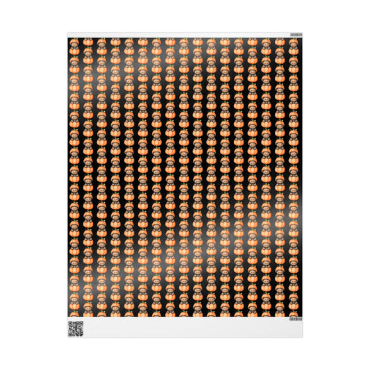 Halloween Pumpkin Wrapping Paper, Fall Gift Wrap, Spooky Decor, Autumn Celebration, Trick or Treat Packaging