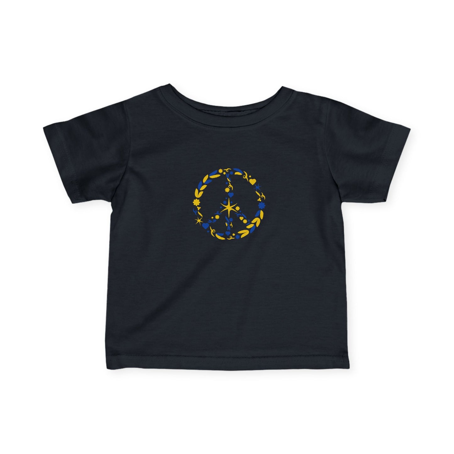 Infant Peace Symbol Tee, Baby Shirt, Toddler T-Shirt, Cute Infant Apparel, Gift for New Parents, Kids' Fashion